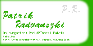 patrik radvanszki business card